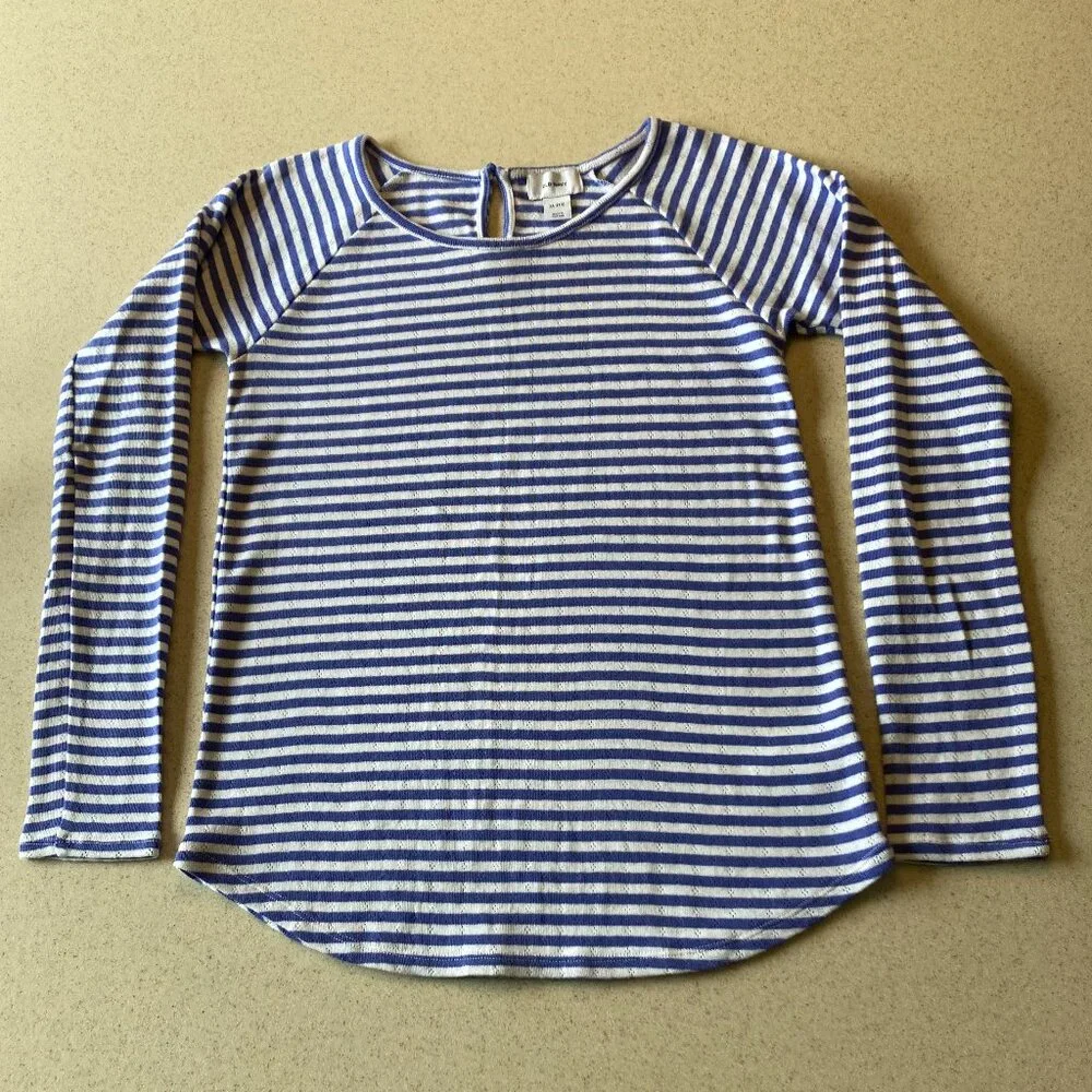 OLD NAVY Periwinkle (Purple Blue) White NWOT Striped Top Girls XL 14